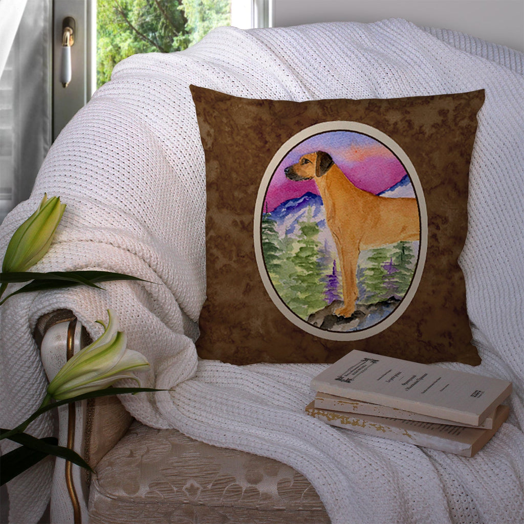 Rhodesian Ridgeback Decorative Throw Pillow 14x14 Indoor Outdoor Accent Cushion, Fabric Cover with Insert for Sofa, Bed, Porch & Living Room