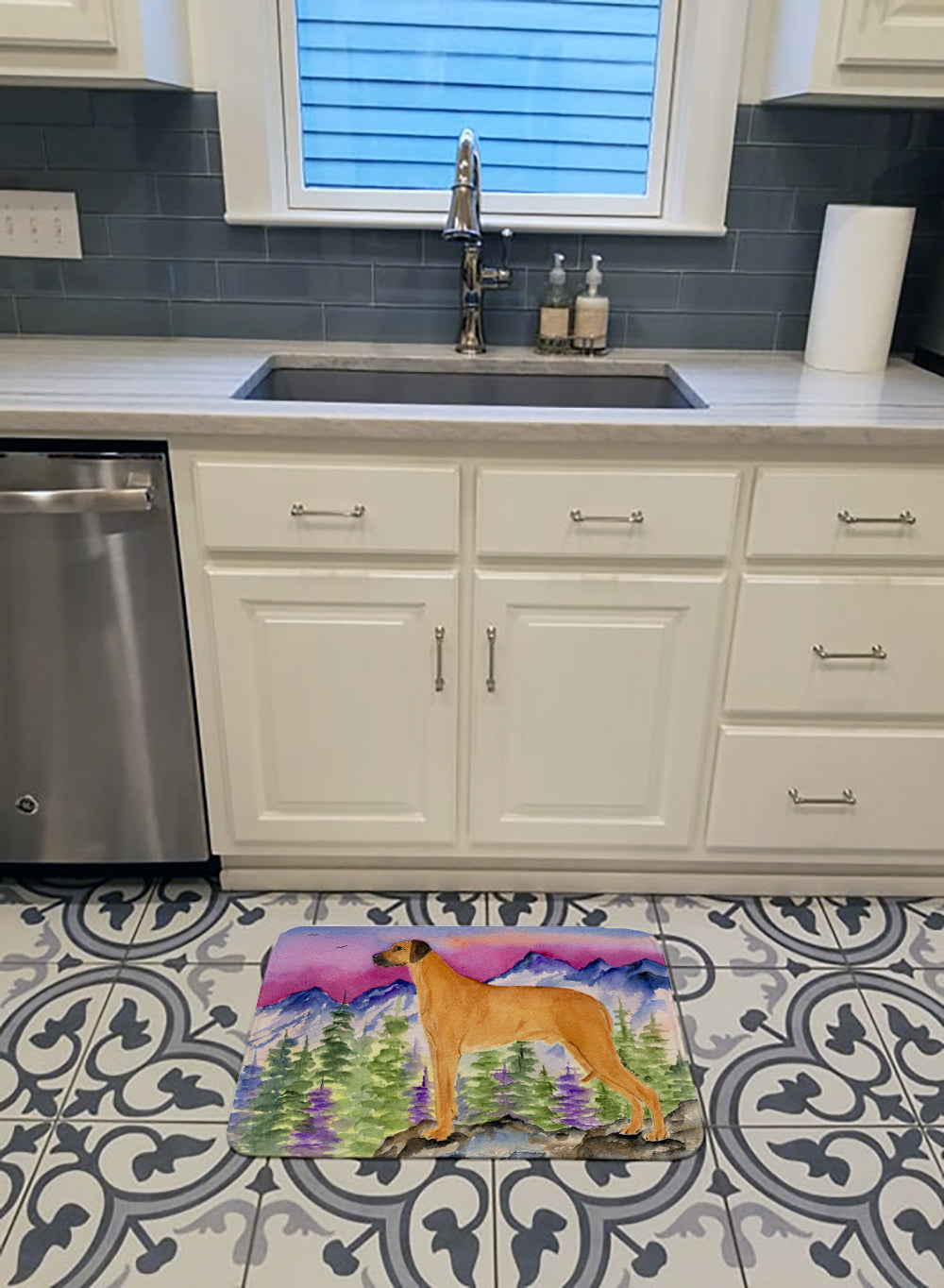Rhodesian Ridgeback Memory Foam Kitchen Mat Machine Washable Anti-Fatigue Cushion Comfort Bath or Kitchen Rug
