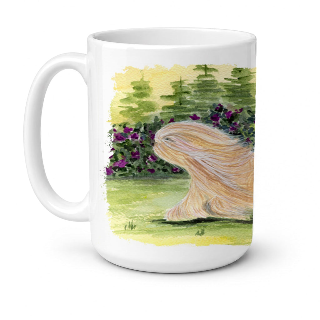 Lhasa Apso Ceramic Coffee Mug 15 oz Decorative Large C Handle Mug Cup for Tea, Cocoa Hot Chocolate