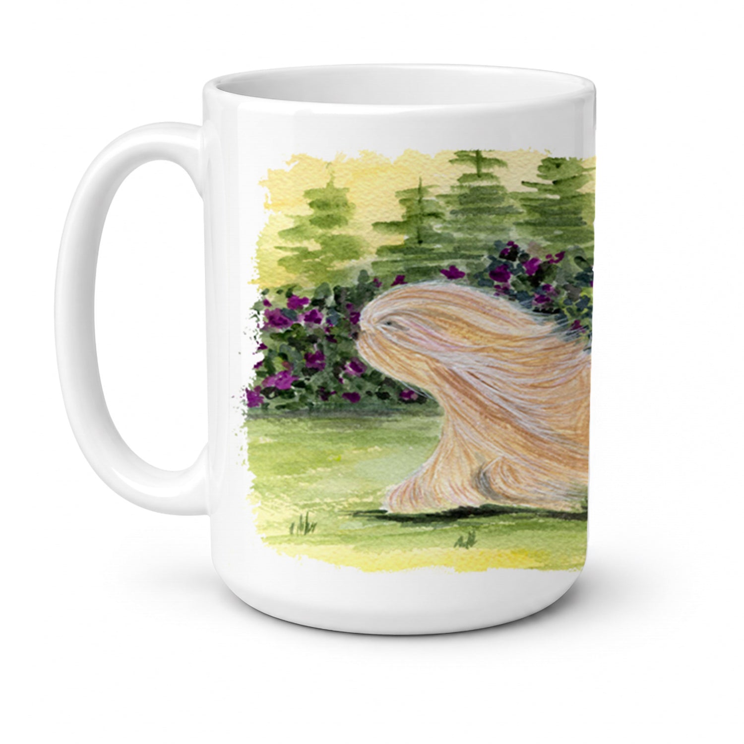 Lhasa Apso Ceramic Coffee Mug 15 oz Decorative Large C Handle Mug Cup for Tea, Cocoa Hot Chocolate