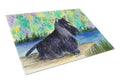 Scottish Terrier Cutting Board Tempered Glass Kitchen Cutting Surface, Heat Resistant Chopping, Non-Slip Feet, Food Prep & Serving