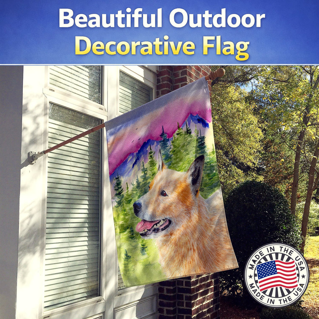 Australian Cattle Dog House Flag 28x40 Porch Sleeve Pole Decorative Outside Yard Banner Artwork Wall Hanging, Polyester