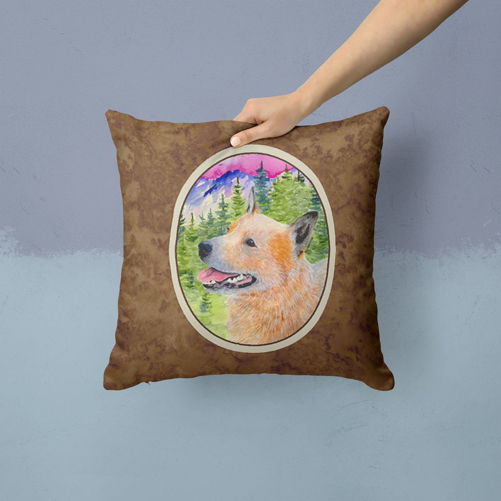 Australian Cattle Dog Decorative Throw Pillow 14x14 Indoor Outdoor Accent Cushion, Fabric Cover with Insert for Sofa, Bed, Porch & Living Room
