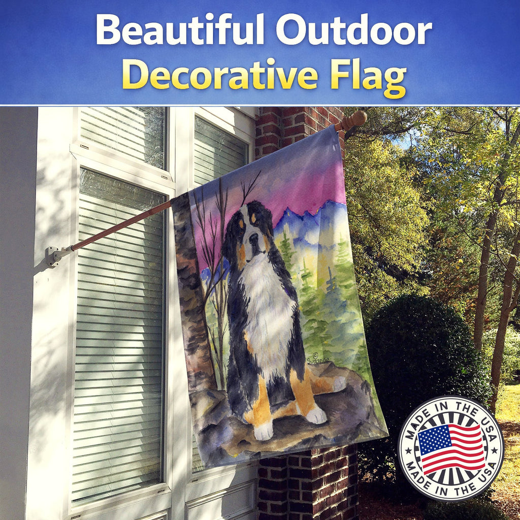 Bernese Mountain Dog House Flag 28x40 Porch Sleeve Pole Decorative Outside Yard Banner Artwork Wall Hanging, Polyester