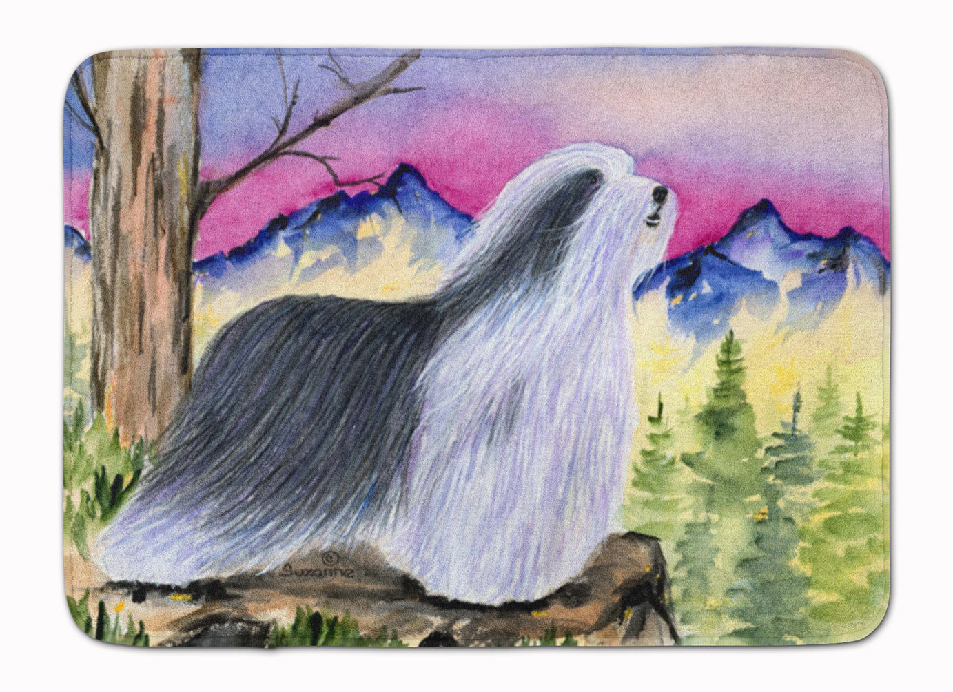 Bearded Collie Memory Foam Kitchen Mat Machine Washable Anti-Fatigue Cushion Comfort Bath or Kitchen Rug