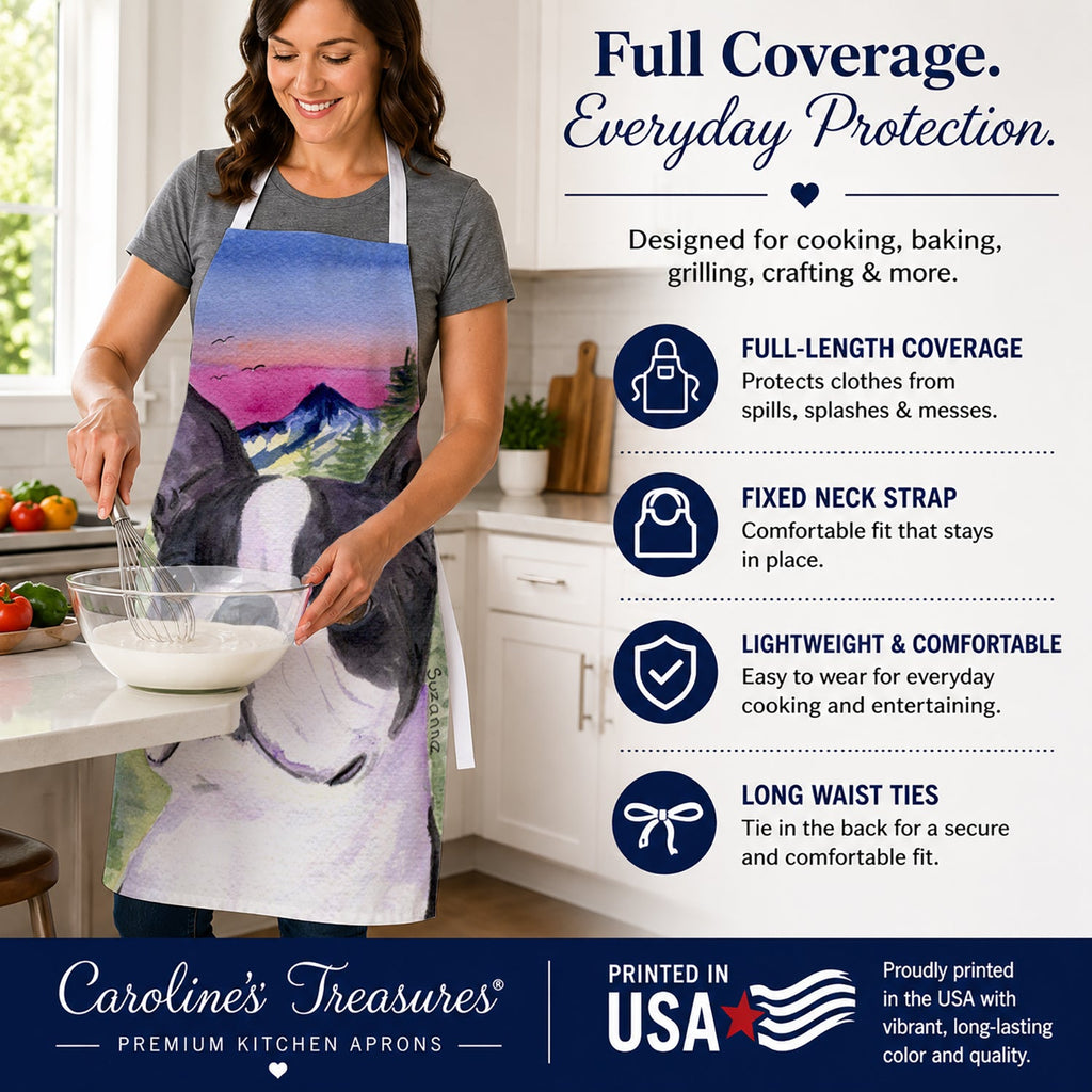 Boston Terrier Apron Cooking Kitchen Server Baking Crafts Gardening for Adult Women Men, Unisex, Large, Multicolor