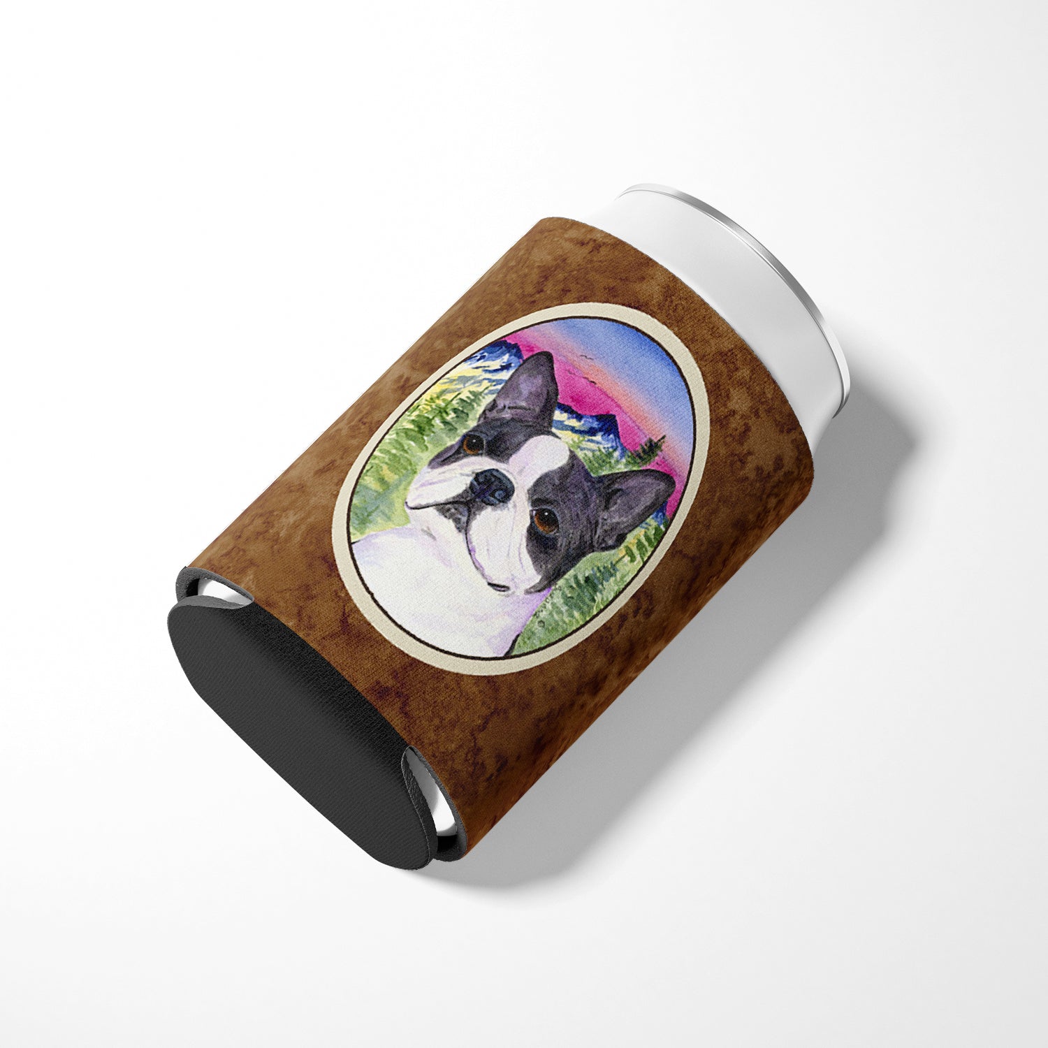 Boston Terrier Can or Bottle Hugger Cooler Sleeve for Standard 12 oz Cans, Insulated Foam Beer & Soda Can Hugger Reusable