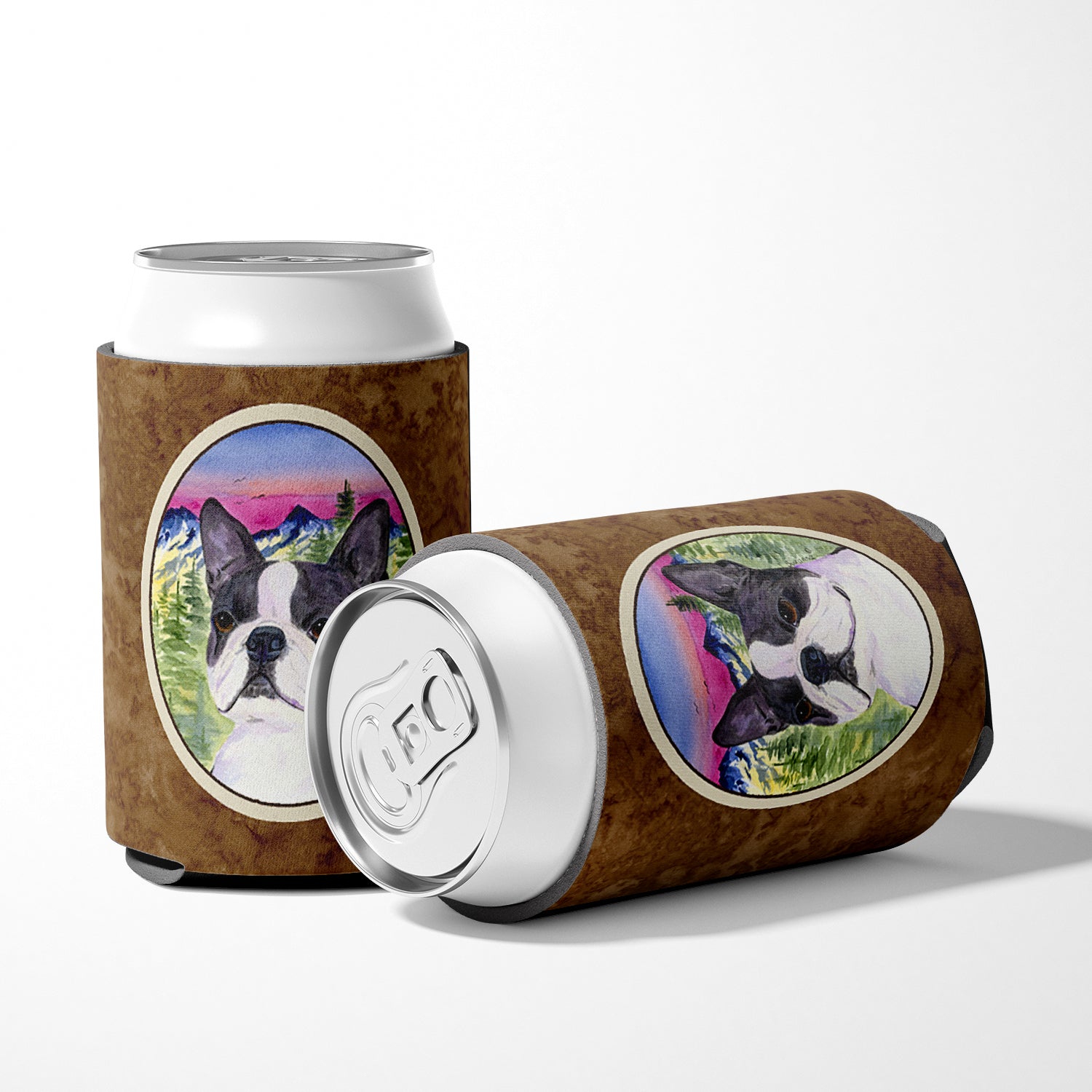 Boston Terrier Can or Bottle Hugger Cooler Sleeve for Standard 12 oz Cans, Insulated Foam Beer & Soda Can Hugger Reusable