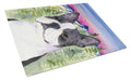 Boston Terrier Cutting Board Tempered Glass Kitchen Cutting Surface, Heat Resistant Chopping, Non-Slip Feet, Food Prep & Serving