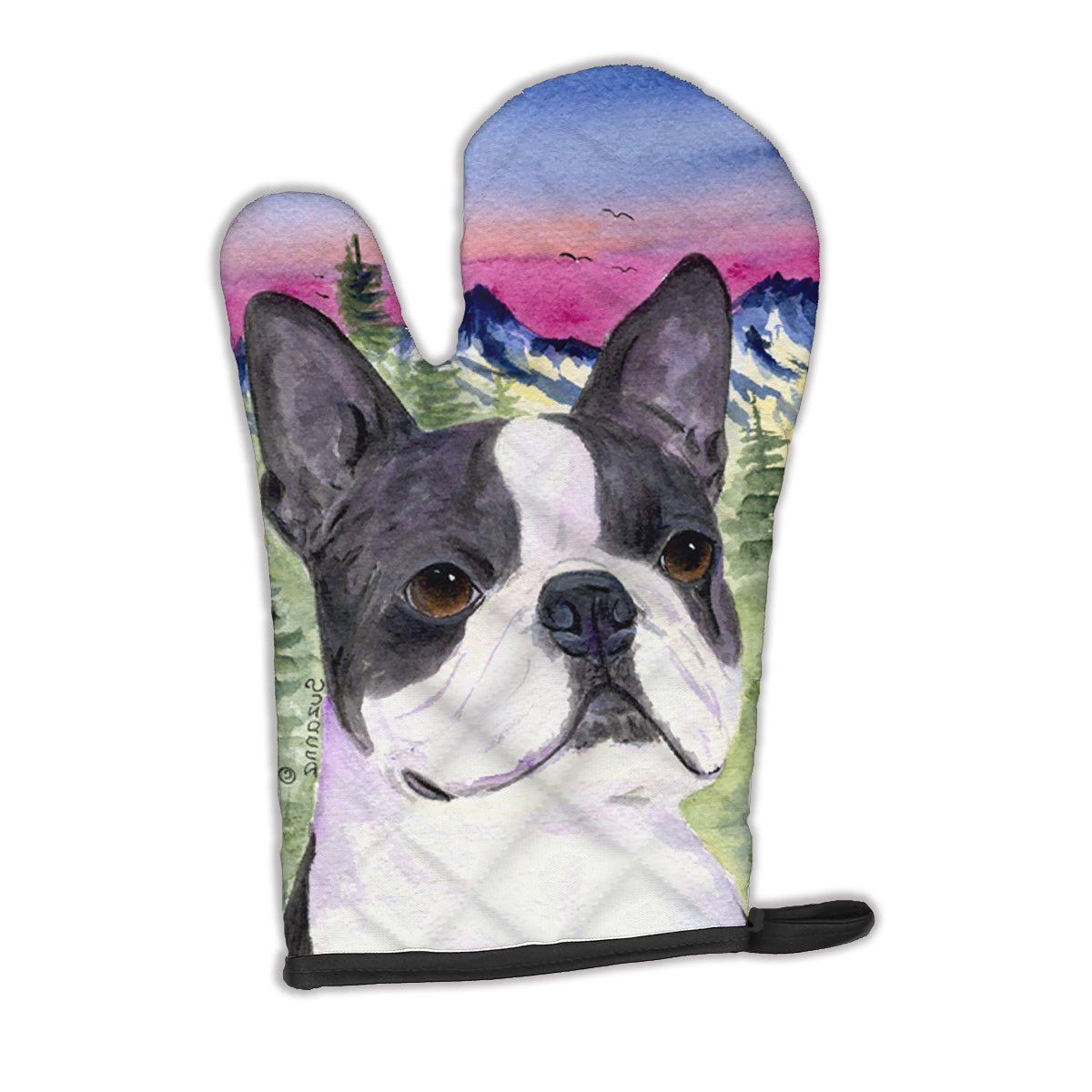 Boston Terrier Oven Mitt Heat Resistant Thick Oven Mitt for Hot Pans and Oven, Kitchen Mitt Protect Hands, Cooking Baking Glove