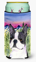 Boston Terrier Tall Boy Hugger Can Cooler Sleeve Machine Washable Drink Collapsible Insulator Beverage Insulated Holder