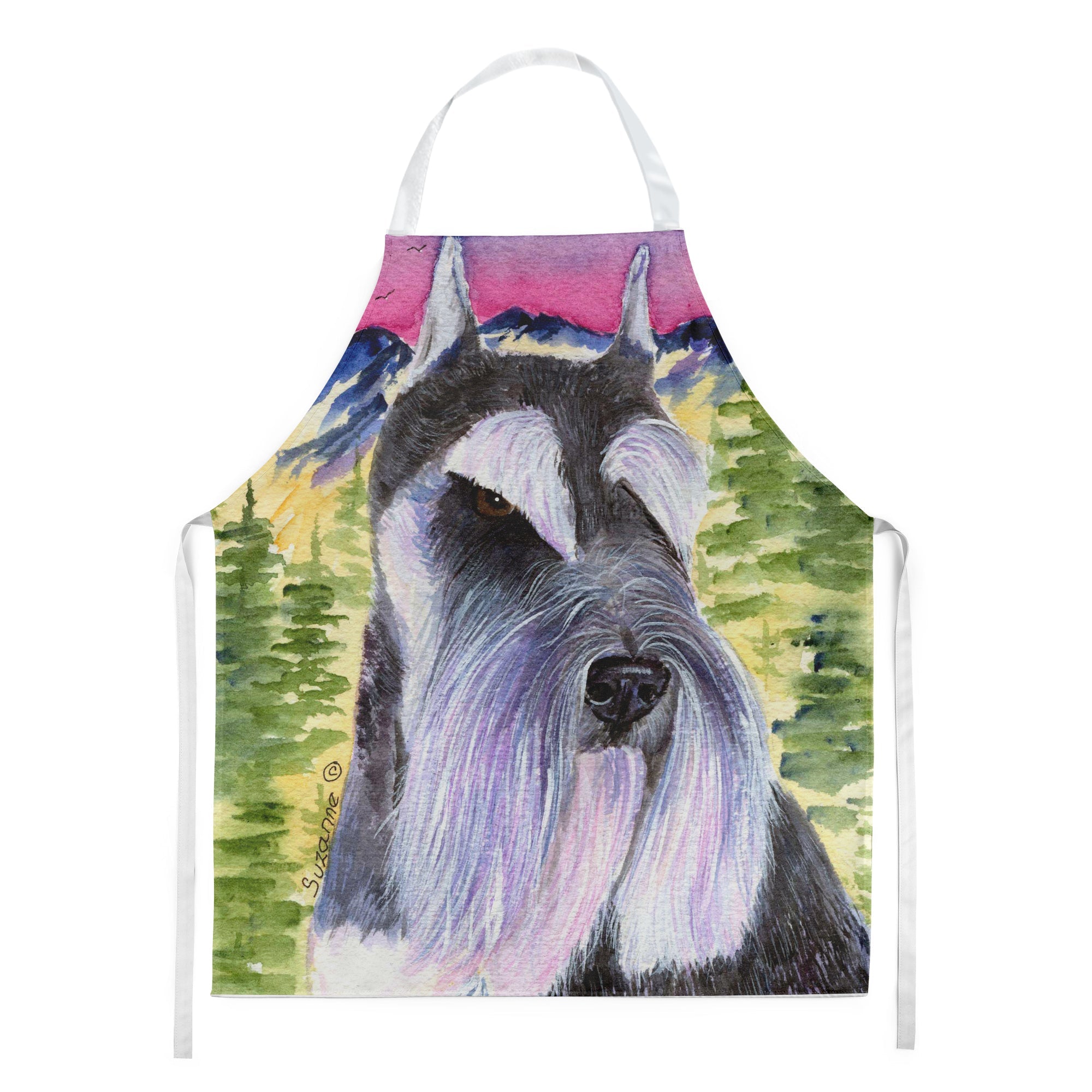 Schnauzer Apron Cooking Kitchen Server Baking Crafts Gardening for Adult Women Men, Unisex, Large, Multicolor