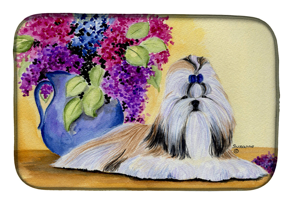 Shih Tzu Dish Drying Mat Absorbent Dish Drying Mat Pad for Kitchen Counter Dish Drainer Mat for Countertop, 14 x 21", Multicolor