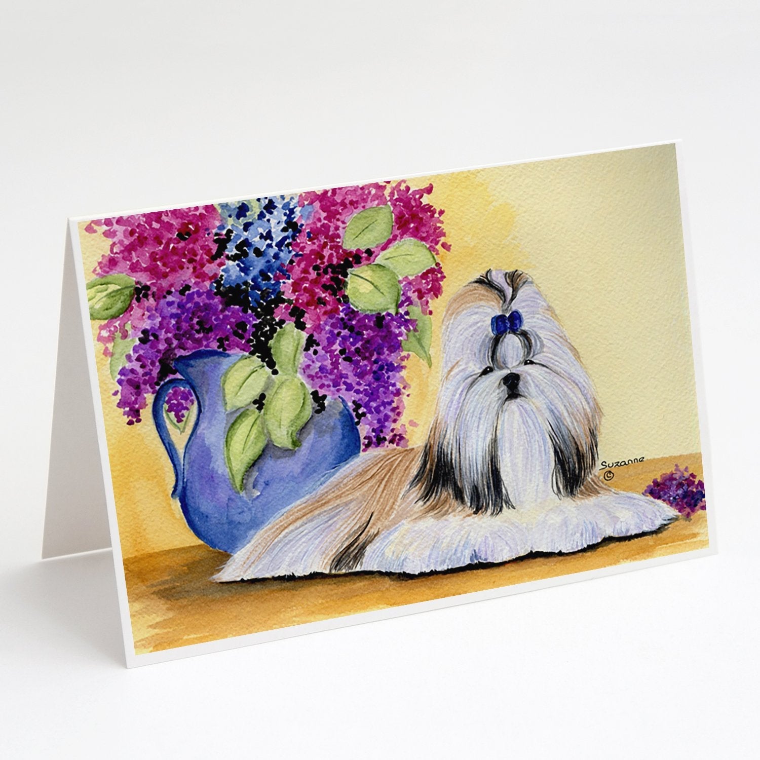 Shih Tzu Greeting Cards Pack of 8 Blank Cards with Envelopes Whimsical A7 Size 5x7