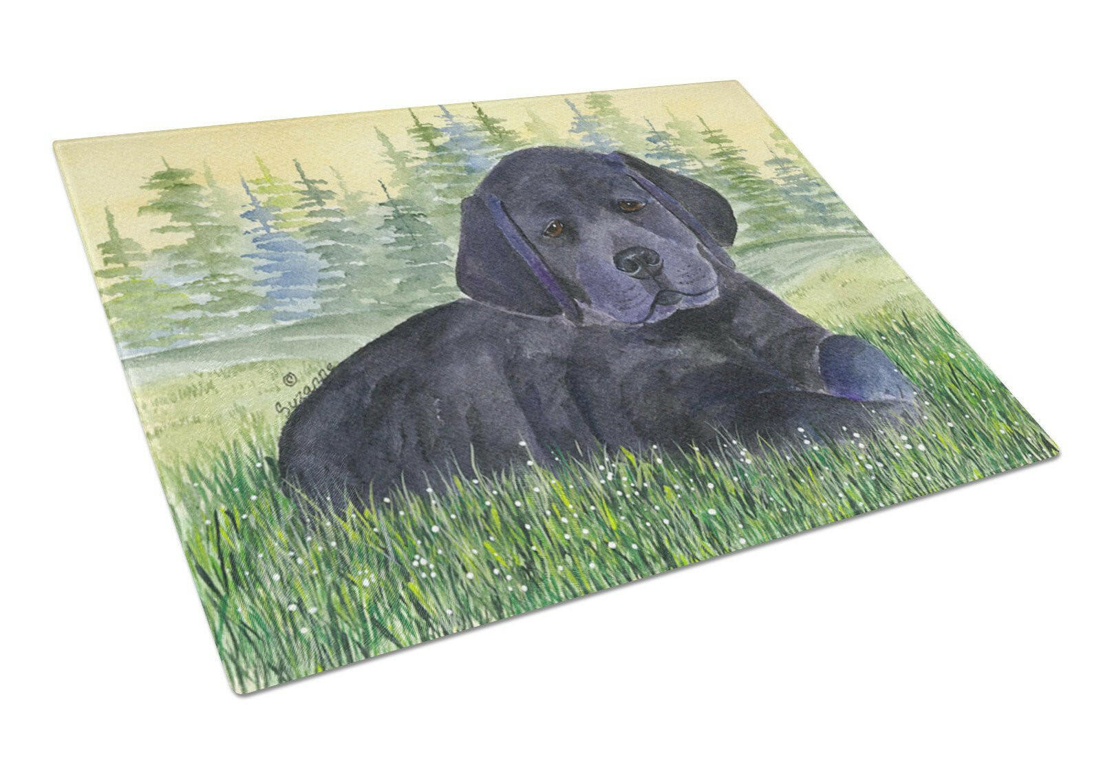 Labrador Cutting Board Tempered Glass Kitchen Cutting Surface, Heat Resistant Chopping, Non-Slip Feet, Food Prep & Serving