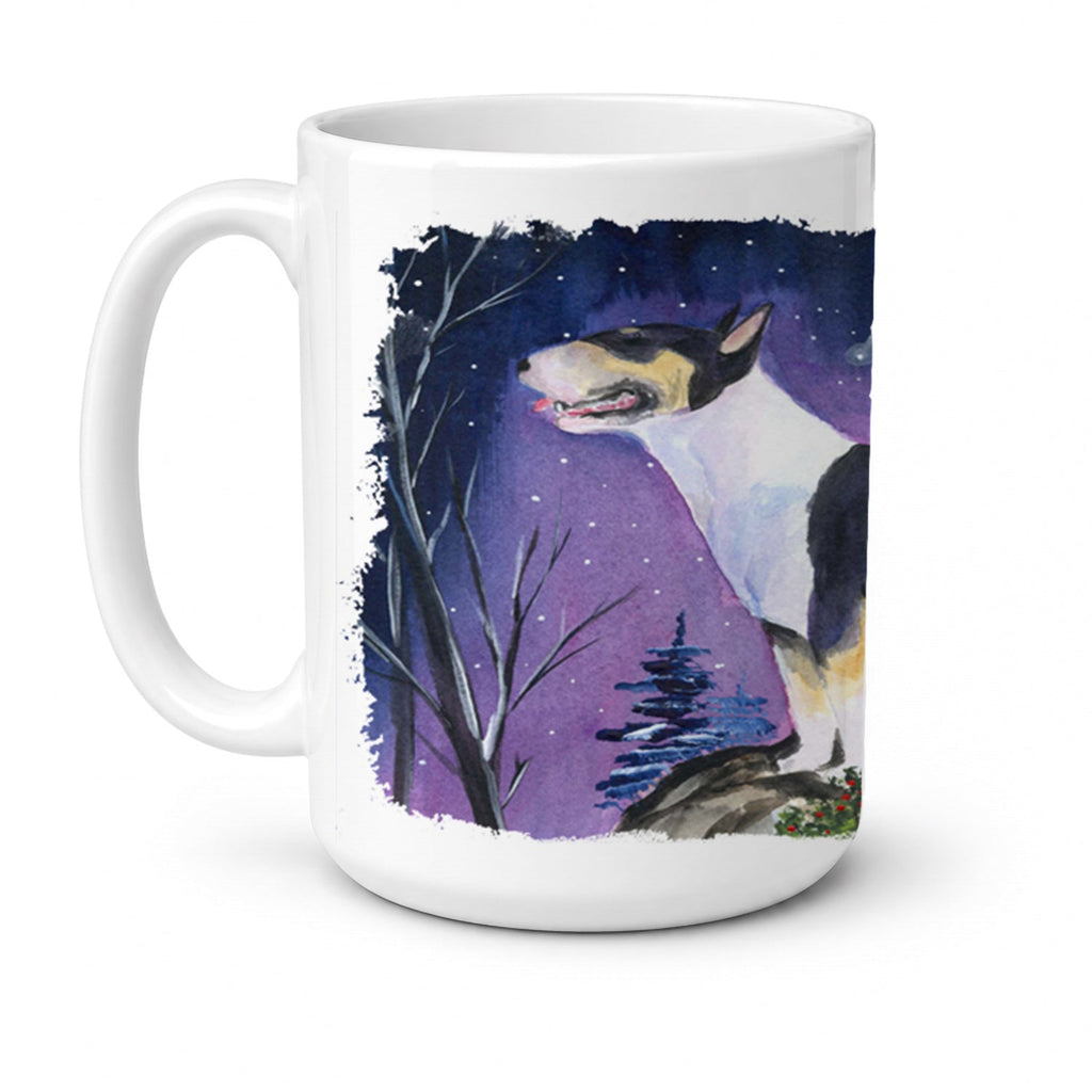 Bull Terrier Ceramic Coffee Mug 15 oz Decorative Large C Handle Mug Cup for Tea, Cocoa Hot Chocolate