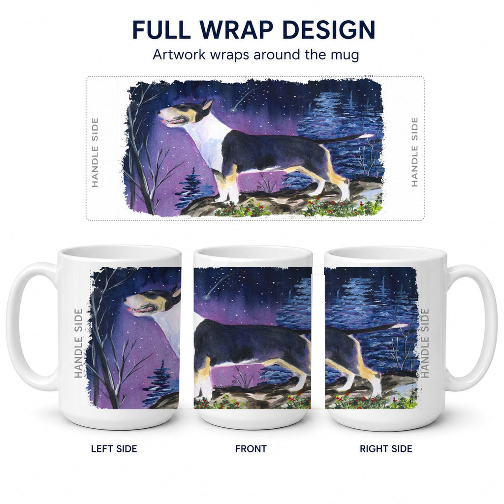 Bull Terrier Ceramic Coffee Mug 15 oz Decorative Large C Handle Mug Cup for Tea, Cocoa Hot Chocolate