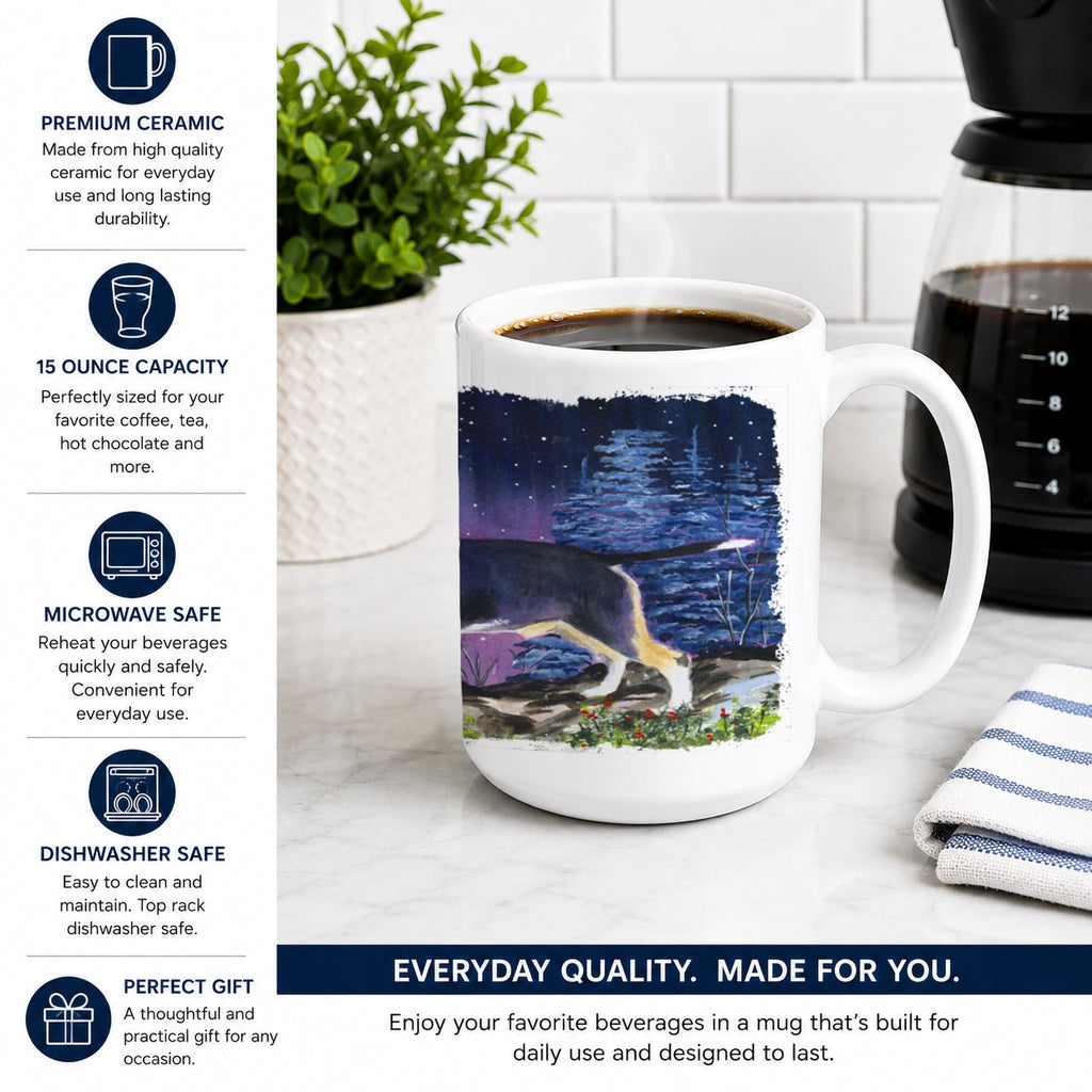 Bull Terrier Ceramic Coffee Mug 15 oz Decorative Large C Handle Mug Cup for Tea, Cocoa Hot Chocolate