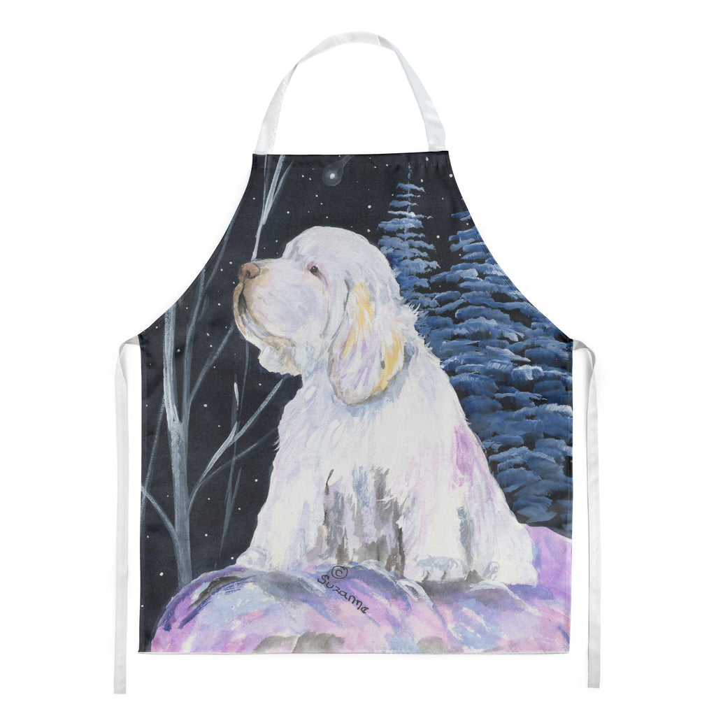 Clumber Spaniel Apron Cooking Kitchen Server Baking Crafts Gardening for Adult Women Men, Unisex, Large, Multicolor