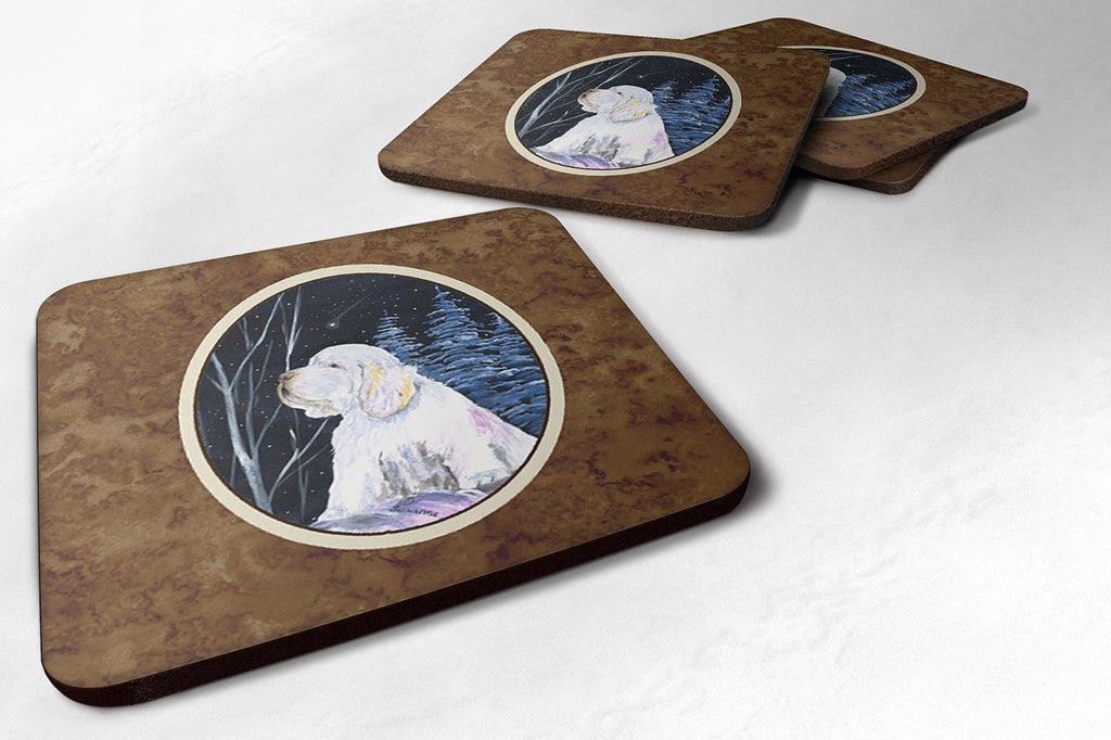 Clumber Spaniel Foam Coasters Set of 4 Cup Coasters for Indoor Outdoor, Tabletop Protection, Anti Slip, Mouse pad Material