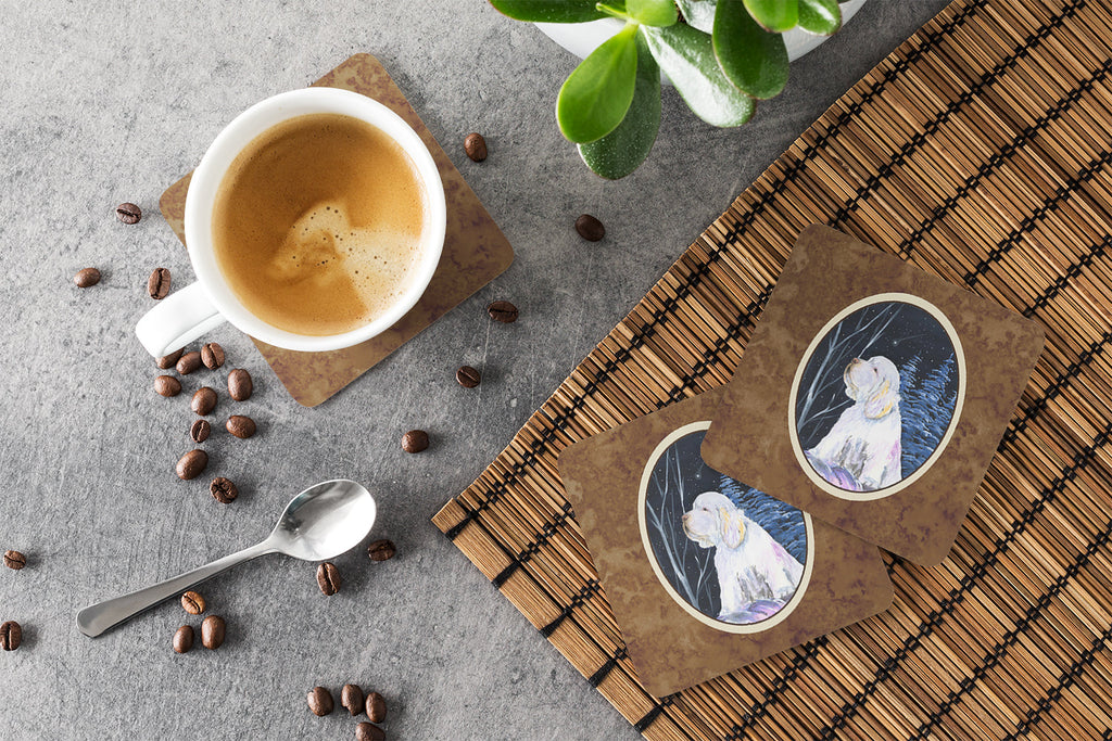 Clumber Spaniel Foam Coasters Set of 4 Cup Coasters for Indoor Outdoor, Tabletop Protection, Anti Slip, Mouse pad Material