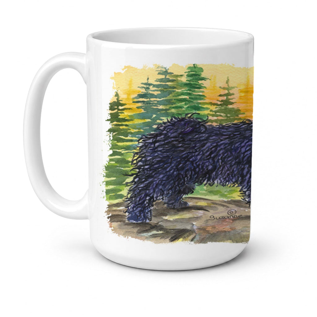 Puli Ceramic Coffee Mug 15 oz Decorative Large C Handle Mug Cup for Tea, Cocoa Hot Chocolate
