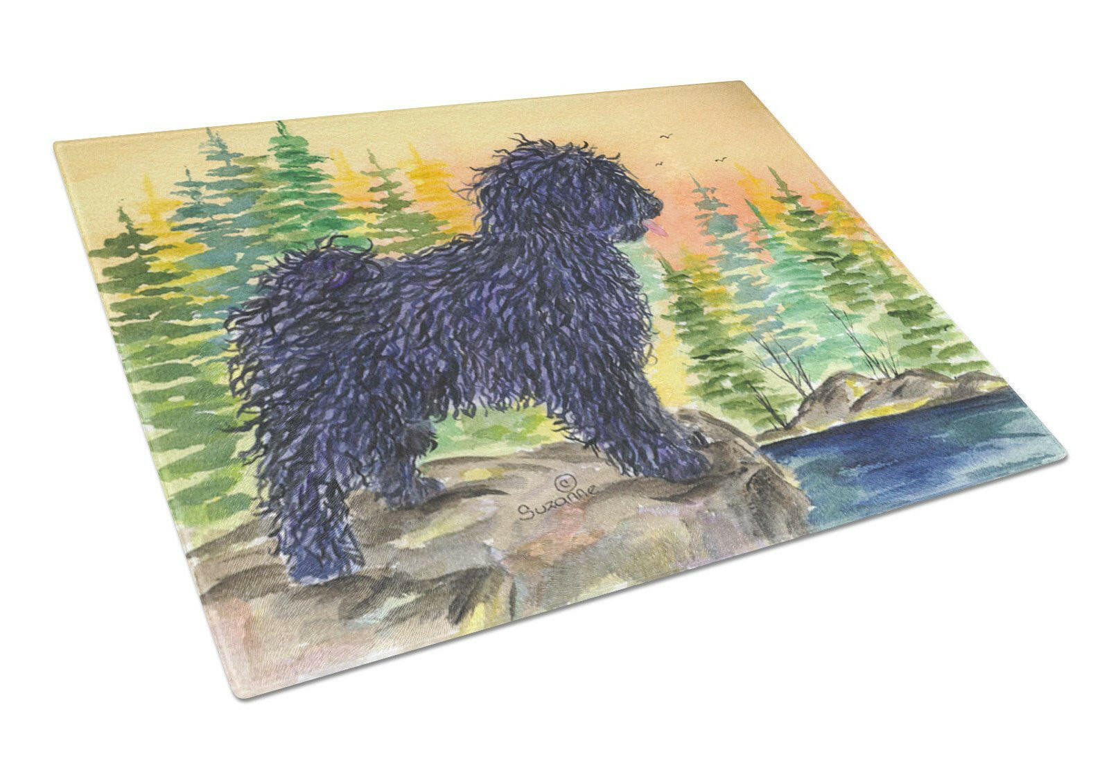 Puli Cutting Board Tempered Glass Kitchen Cutting Surface, Heat Resistant Chopping, Non-Slip Feet, Food Prep & Serving