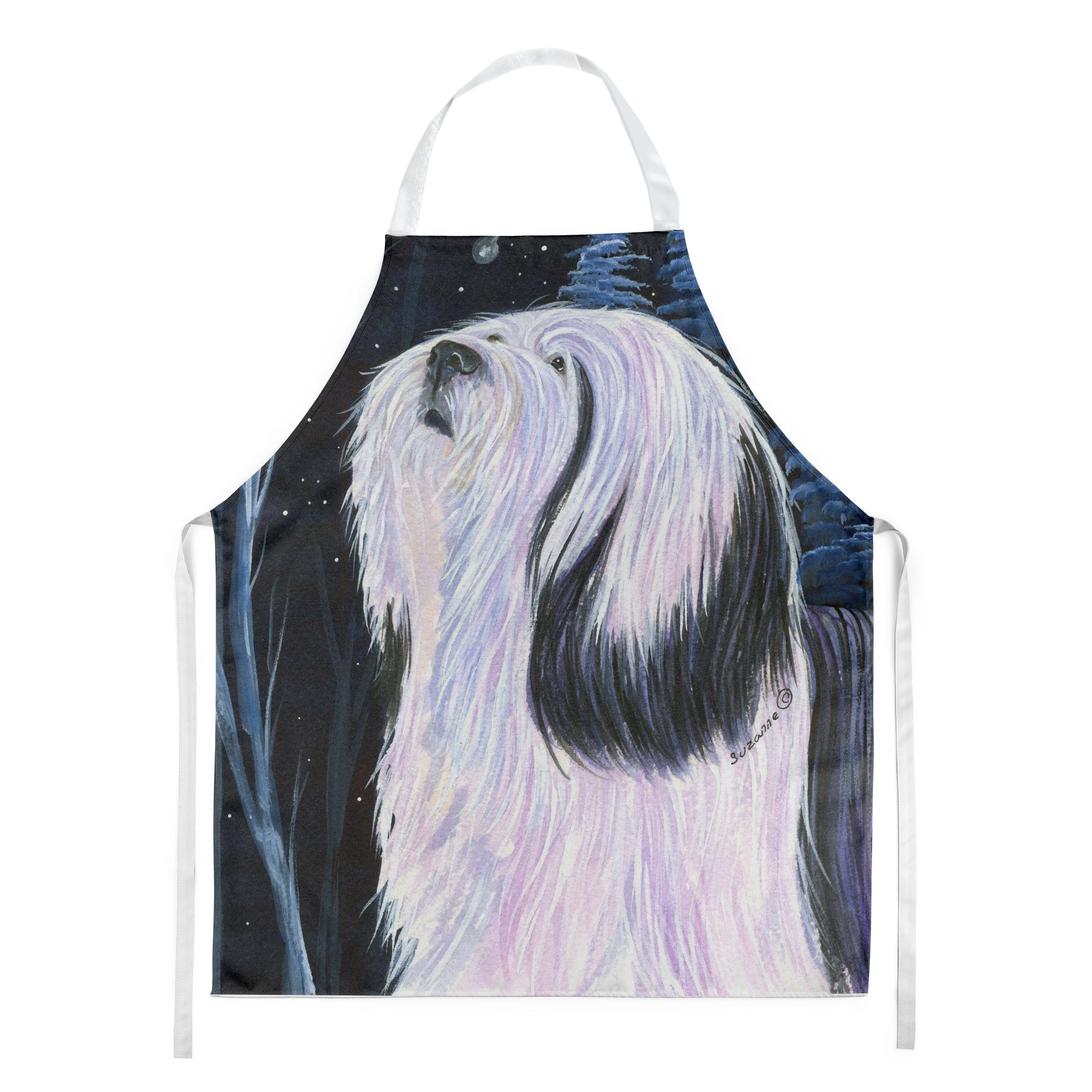 Tibetan Terrier Apron Cooking Kitchen Server Baking Crafts Gardening for Adult Women Men, Unisex, Large, Multicolor