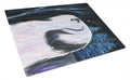 Tibetan Terrier Cutting Board Tempered Glass Kitchen Cutting Surface, Heat Resistant Chopping, Non-Slip Feet, Food Prep & Serving