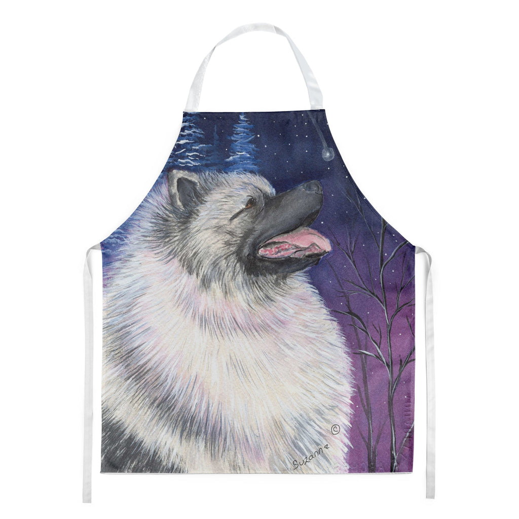 Starry Night Keeshond Apron Cooking Kitchen Server Baking Crafts Gardening for Adult Women Men, Unisex, Large, Multicolor