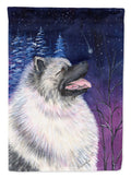 Starry Night Keeshond House Flag 28x40 Porch Sleeve Pole Decorative Outside Yard Banner Artwork Wall Hanging, Polyester