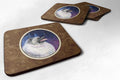 Starry Night Keeshond Foam Coasters Set of 4 Cup Coasters for Indoor Outdoor, Tabletop Protection, Anti Slip, Mouse pad Material