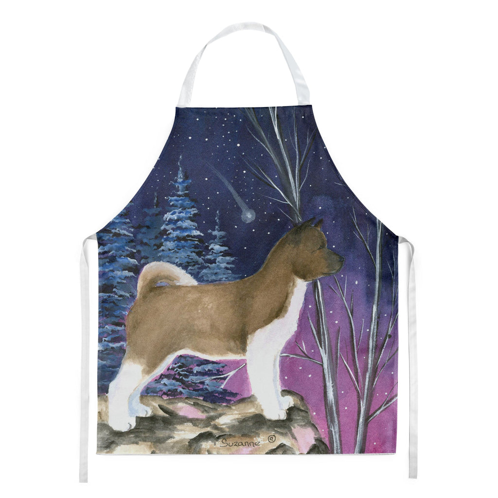 Starry Night Akita Apron Cooking Kitchen Server Baking Crafts Gardening for Adult Women Men, Unisex, Large, Multicolor