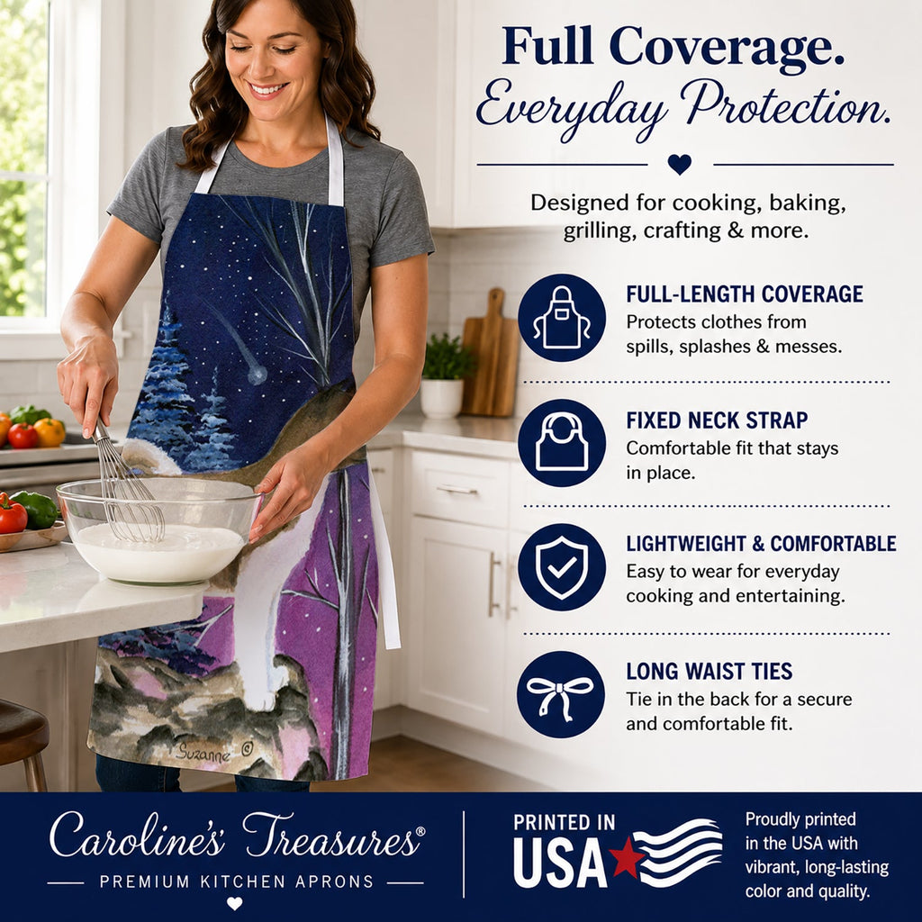 Starry Night Akita Apron Cooking Kitchen Server Baking Crafts Gardening for Adult Women Men, Unisex, Large, Multicolor