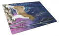 Starry Night Akita Cutting Board Tempered Glass Kitchen Cutting Surface, Heat Resistant Chopping, Non-Slip Feet, Food Prep & Serving