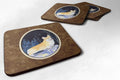 Starry Night Corgi Foam Coasters Set of 4 Cup Coasters for Indoor Outdoor, Tabletop Protection, Anti Slip, Mouse pad Material