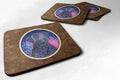 Starry Night Curly Coated Retriever Foam Coasters Set of 4 Cup Coasters for Indoor Outdoor, Tabletop Protection, Anti Slip, Mouse pad Material