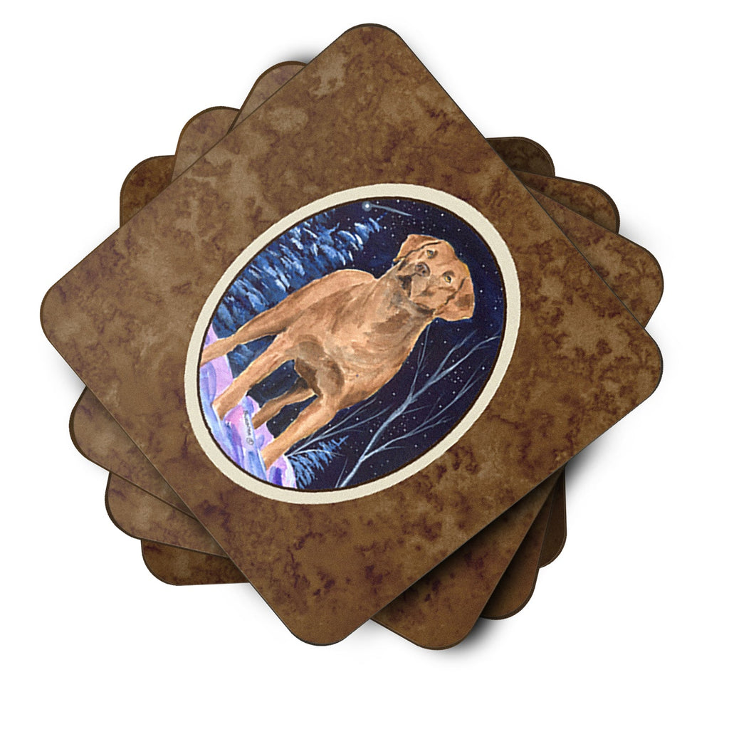 Starry Night Chesapeake Bay Retriever Foam Coasters Set of 4 Cup Coasters for Indoor Outdoor, Tabletop Protection, Anti Slip, Mouse pad Material
