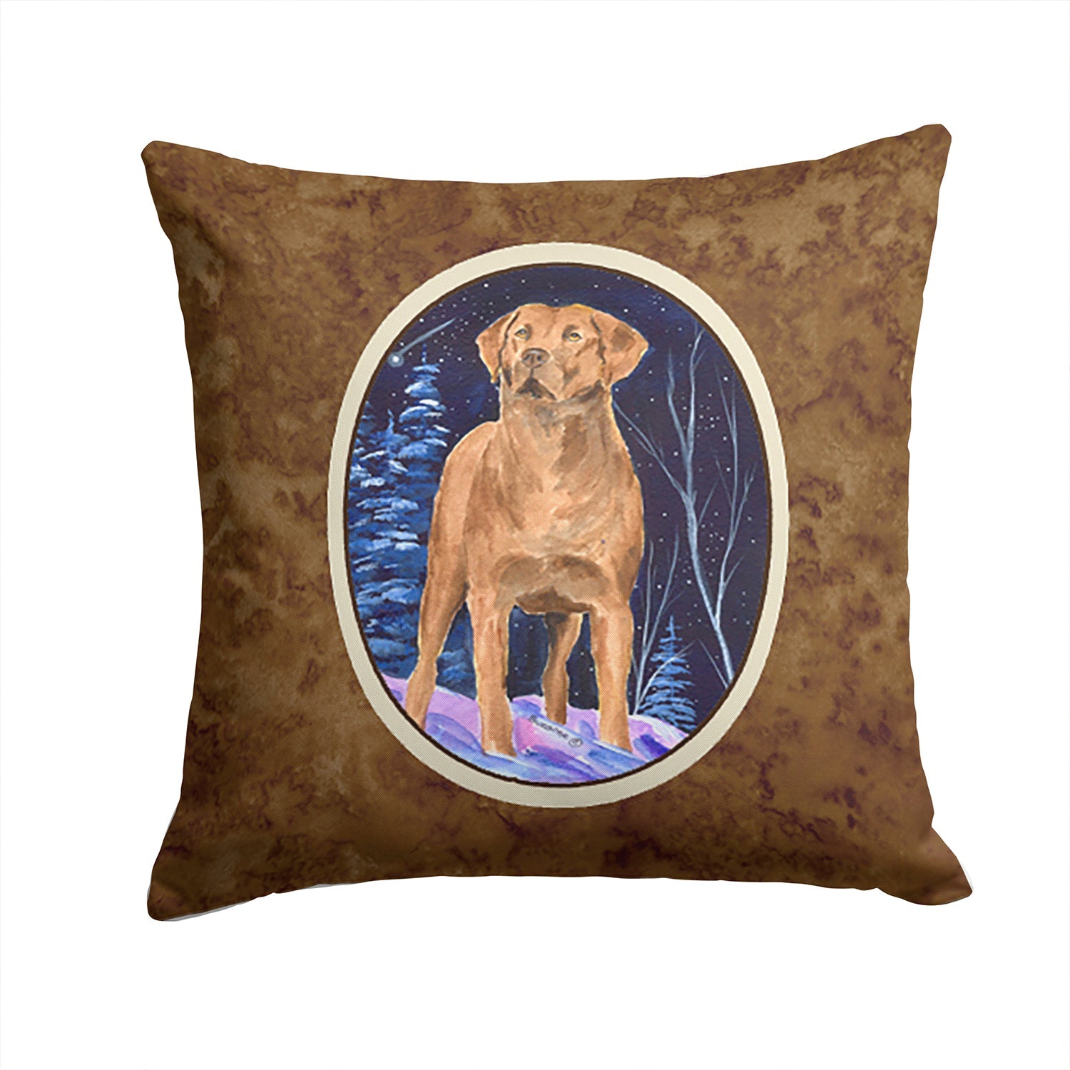 Starry Night Chesapeake Bay Retriever Decorative Throw Pillow 14x14 Indoor Outdoor Accent Cushion, Fabric Cover with Insert for Sofa, Bed, Porch & Living Room