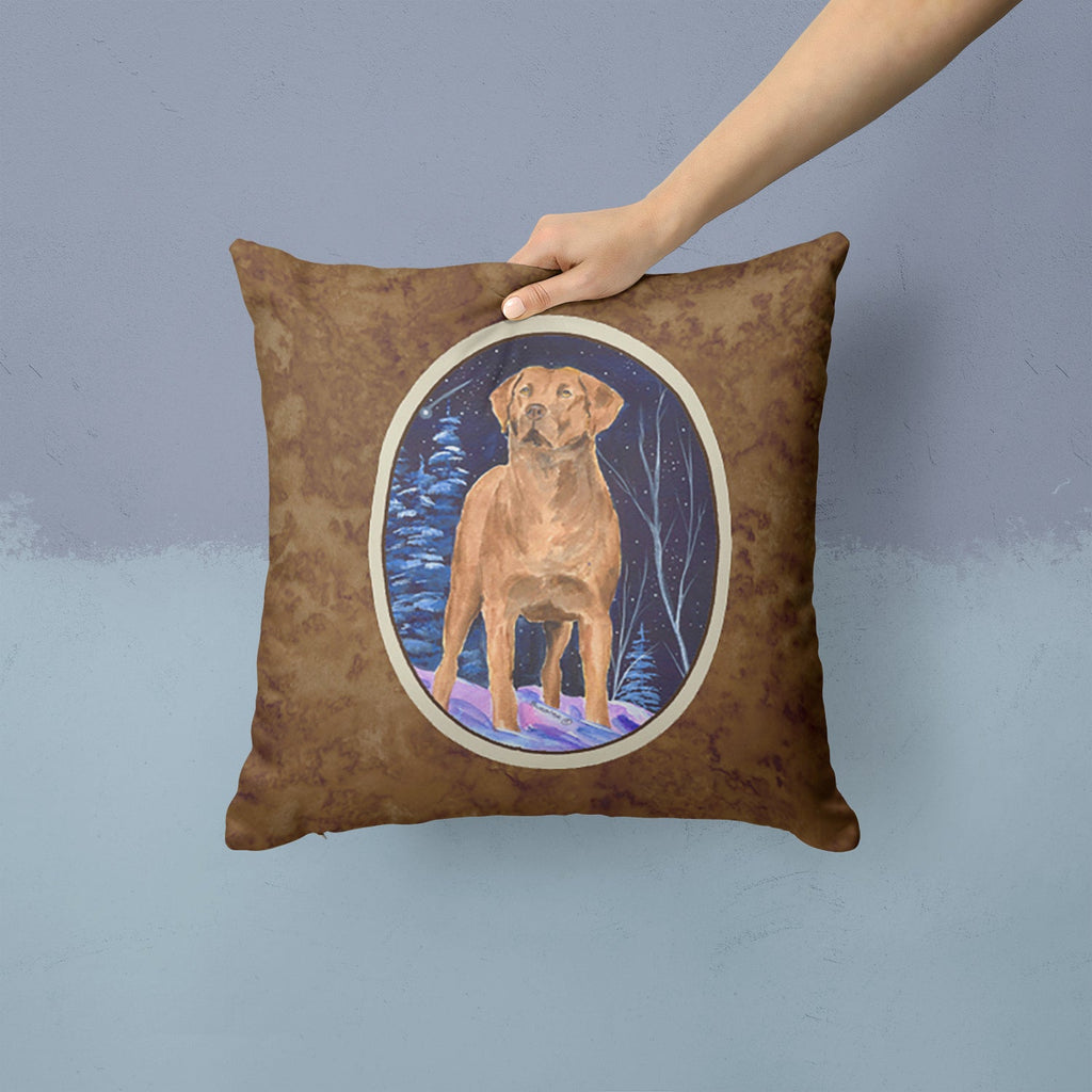 Starry Night Chesapeake Bay Retriever Decorative Throw Pillow 14x14 Indoor Outdoor Accent Cushion, Fabric Cover with Insert for Sofa, Bed, Porch & Living Room