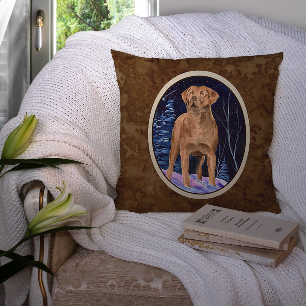 Starry Night Chesapeake Bay Retriever Decorative Throw Pillow 14x14 Indoor Outdoor Accent Cushion, Fabric Cover with Insert for Sofa, Bed, Porch & Living Room