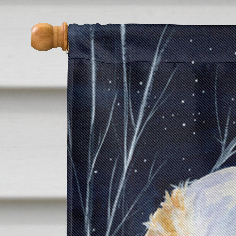 Starry Night Clumber Spaniel House Flag 28x40 Porch Sleeve Pole Decorative Outside Yard Banner Artwork Wall Hanging, Polyester