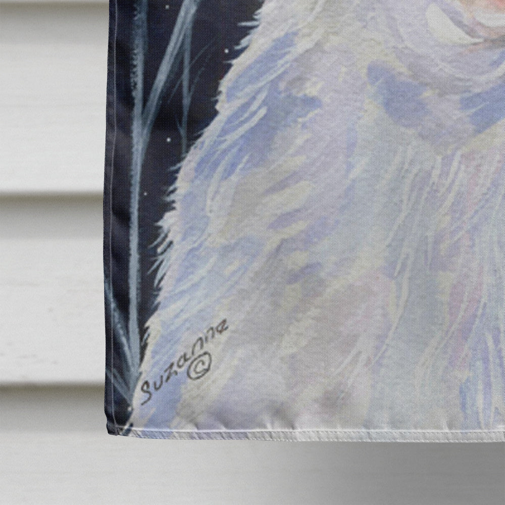 Starry Night Clumber Spaniel House Flag 28x40 Porch Sleeve Pole Decorative Outside Yard Banner Artwork Wall Hanging, Polyester