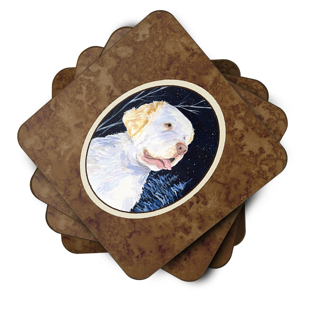 Starry Night Clumber Spaniel Foam Coasters Set of 4 Cup Coasters for Indoor Outdoor, Tabletop Protection, Anti Slip, Mouse pad Material