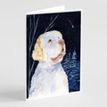 Starry Night Clumber Spaniel Greeting Cards Pack of 8 Blank Cards with Envelopes Whimsical A7 Size 5x7
