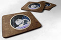 Starry Night Keeshond Foam Coasters Set of 4 Cup Coasters for Indoor Outdoor, Tabletop Protection, Anti Slip, Mouse pad Material