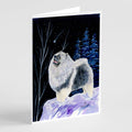 Starry Night Keeshond Greeting Cards Pack of 8 Blank Cards with Envelopes Whimsical A7 Size 5x7