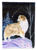 Starry Night Australian Shepherd House Flag 28x40 Porch Sleeve Pole Decorative Outside Yard Banner Artwork Wall Hanging, Polyester