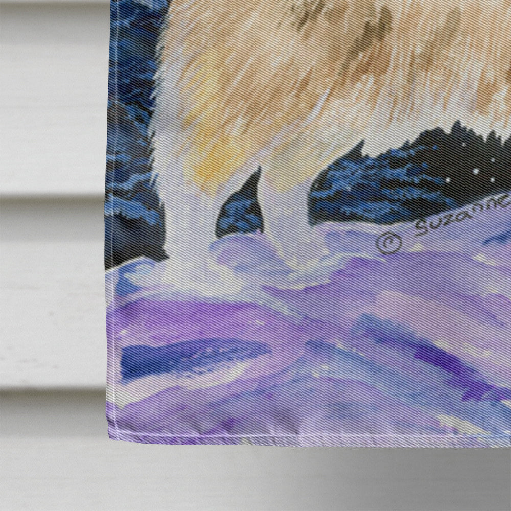 Starry Night Australian Shepherd House Flag 28x40 Porch Sleeve Pole Decorative Outside Yard Banner Artwork Wall Hanging, Polyester