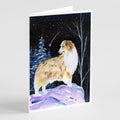 Starry Night Australian Shepherd Greeting Cards Pack of 8 Blank Cards with Envelopes Whimsical A7 Size 5x7